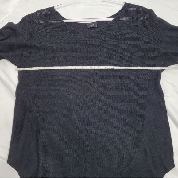FATE sweater black boatneck lightweight round hem knit top XL - Picture 8 of 8